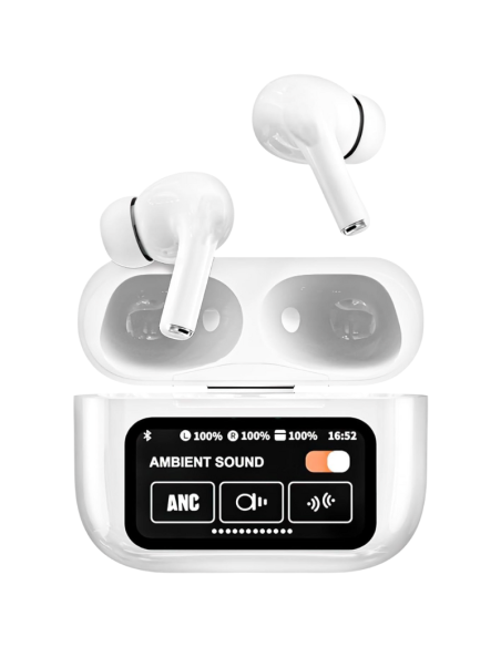 Auricolari wireless Bluetooth 5.4, TWS con display touch screen, cuffie in-ear con batteria ANC/ENC a lunga durata impermeabile