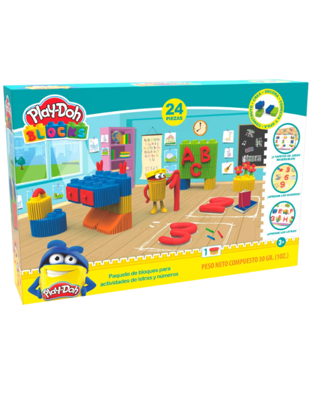 Nuovo Play-Doh Bildo Blocchi Lettere E Numeri Pacco Attività