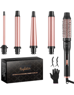 Ferro arricciacapelli 5 in 1, in ceramica, con spazzola... 2