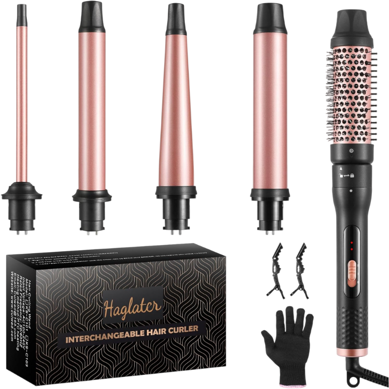 Ferro arricciacapelli 5 in 1, in ceramica, con...