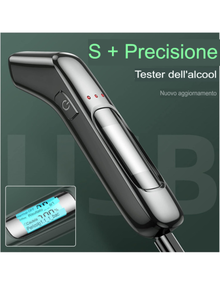 Test di alcol Tester alcolica professionale etilometro digitale for alcol tester di rilevamento alcolici di rilevamento di alcol