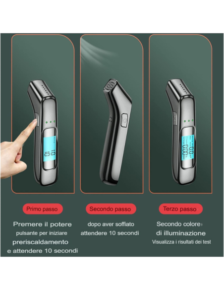 Test di alcol Tester alcolica professionale etilometro digitale for alcol tester di rilevamento alcolici di rilevamento di alcol