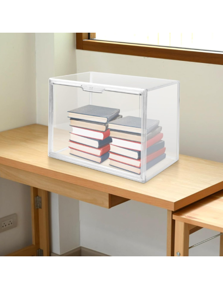 Organizer per Borse in Plastica Trasparente, Scatole Portaoggetti, per Libri Giocattoli Cosmetic Scarpe