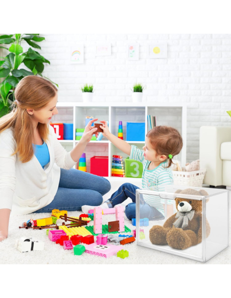 Organizer per Borse in Plastica Trasparente, Scatole Portaoggetti, per Libri Giocattoli Cosmetic Scarpe