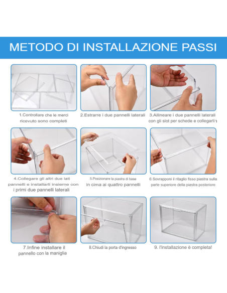 Organizer per Borse in Plastica Trasparente, Scatole Portaoggetti, per Libri Giocattoli Cosmetic Scarpe