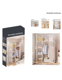 Armadio multiuso con tenda scorrevole 2