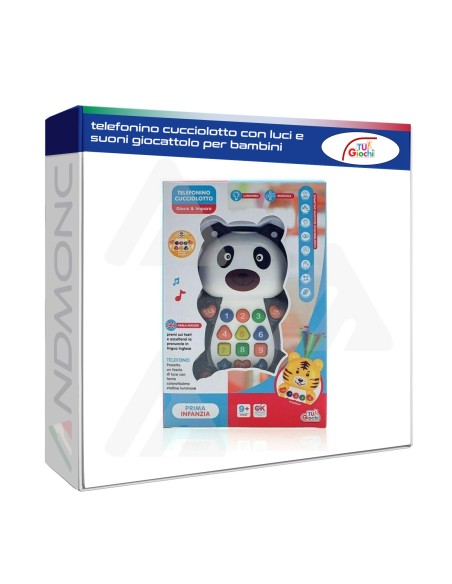 Telefonino giocattolo cucciolotto con luci e suoni per bambini