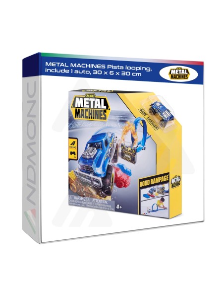 Pista Metal Machines con looping, include 1 auto 30 x 6 x 30 cm