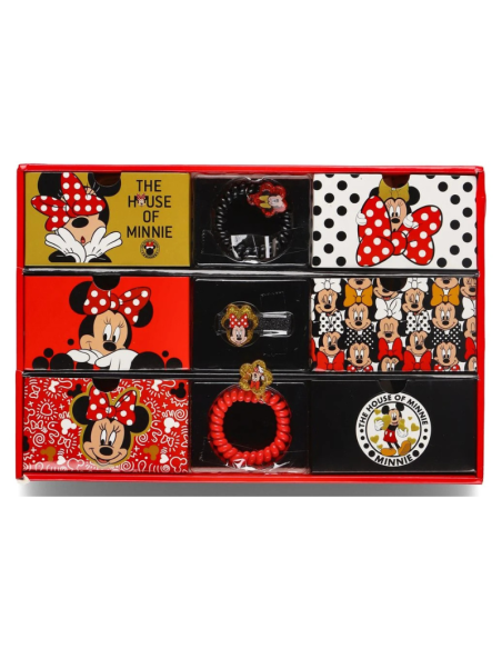 Set accessori Capelli Minnie disney, 12 pezzi codini, pinze, ecc..
