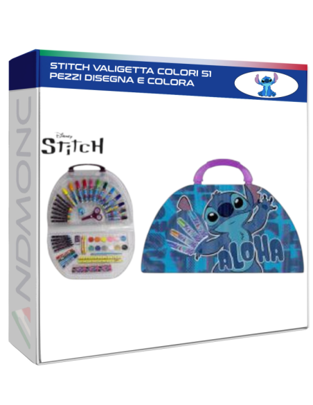 Stitch Valigetta colori 51 pezzi disegna e colora