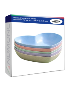 10pz. Piatti in Plastica multiuso a Cuore o Quadrati vari...