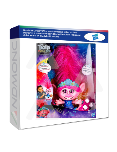 Hasbro DreamWorks-Bambola interattiva parlanti e cantanti con Capelli mobili, Ragazzi dai 4 Anni in su, Multicolore