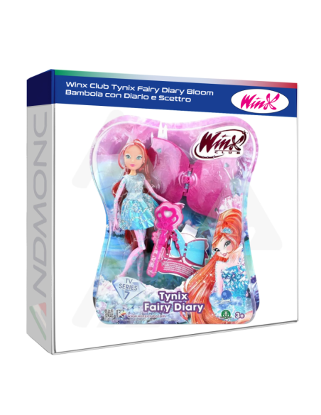 Winx Club Tynix Fairy Diary Bloom Bambola con Diario e Scettro