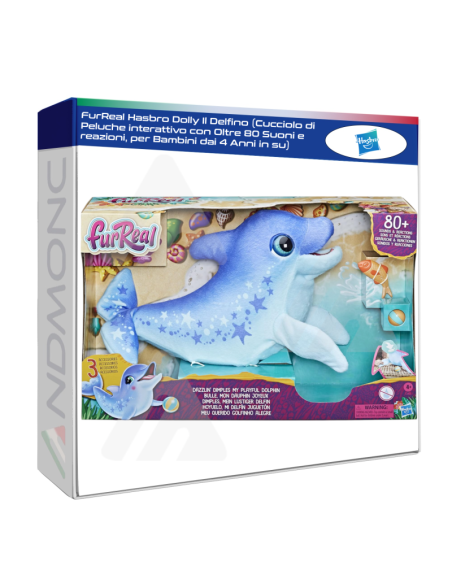 FurReal Hasbro Dolly Il Delfino (Cucciolo di Peluche interattivo con Oltre 80 Suoni e reazioni, per Bambini dai 4 Anni in su)