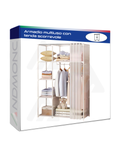 Armadio multiuso con tenda scorrevole