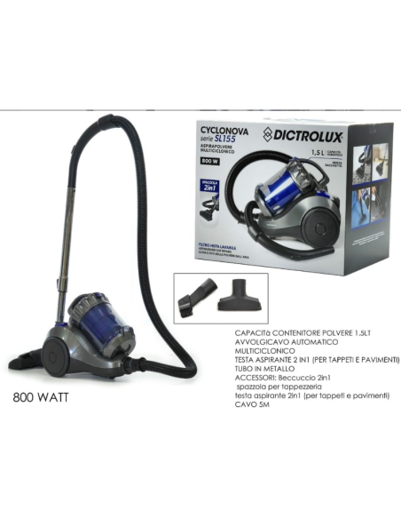 Aspirapolvere Multiciclonico 800W Dictrolux