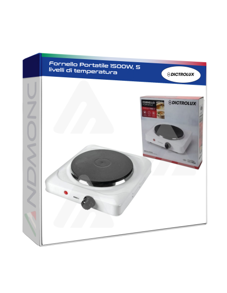 Fornello Portatile 1500W, 5 livelli di temperatura