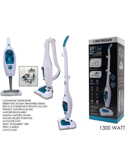 Scopa elettrica a Vapore 12in1 1300W