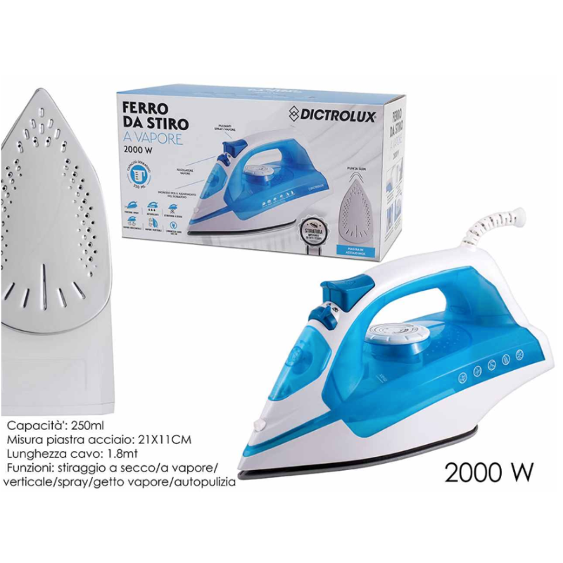 Ferro da stiro a vapore 2000W Dictrolux