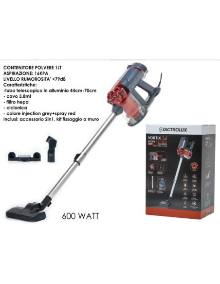 Scopa elettrica 2in1 600W Vortix Dictrolux