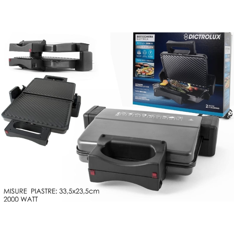 Bistecchiera elettrica doppia piastra con...