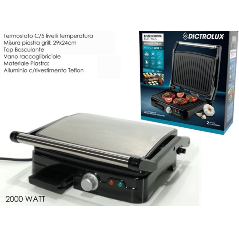 Bistecchiera elettrica 2000W 3in1 Dictrolux