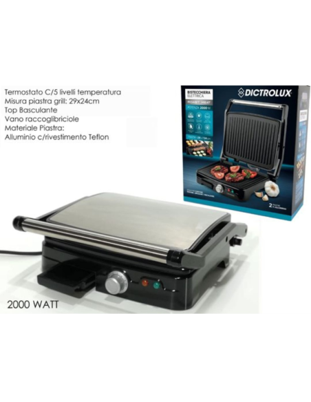 Bistecchiera elettrica 2000W 3in1 Dictrolux