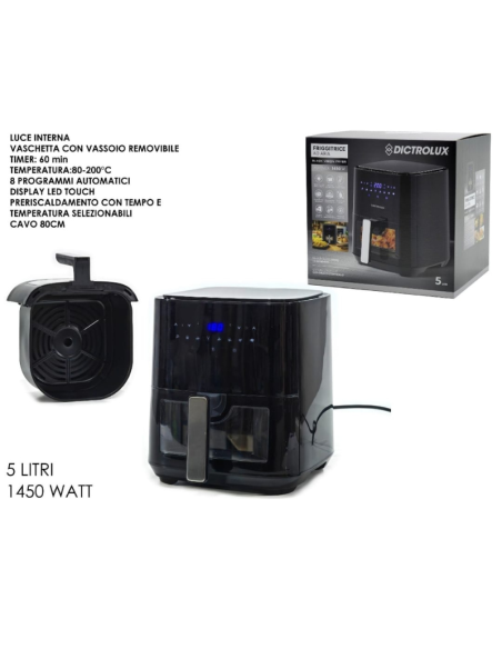Friggitrice ad Aria 1450W 5 Litri Dictrolux