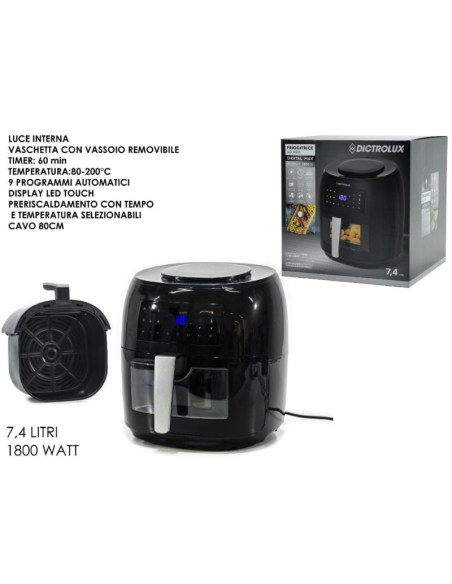 Friggitrice ad Aria 7,4 Litri 1800W Dictrolux