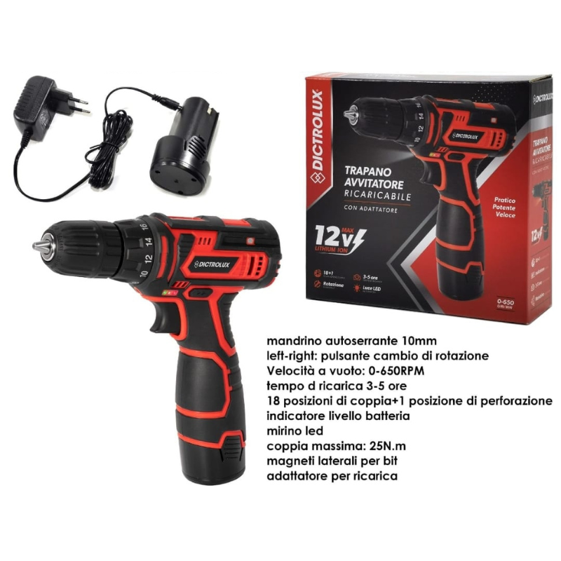 Trapano Avvitatore ricaricabile con adattatore...