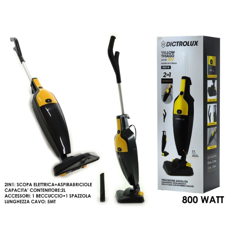 Scopa elettrica 800W, 2in1 serbatoio 2 Litri...