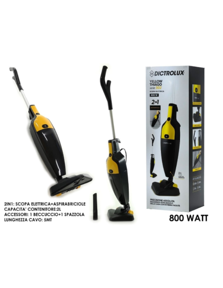 Scopa elettrica 800W, 2in1 serbatoio 2 Litri Dictrolux