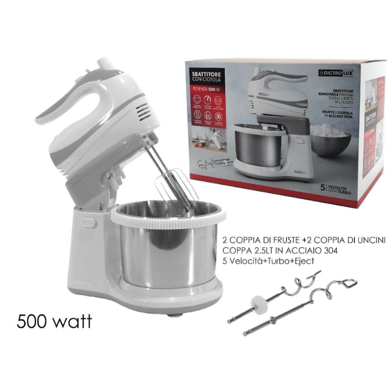 Sbattitore con Ciotola 500W Dictrolux