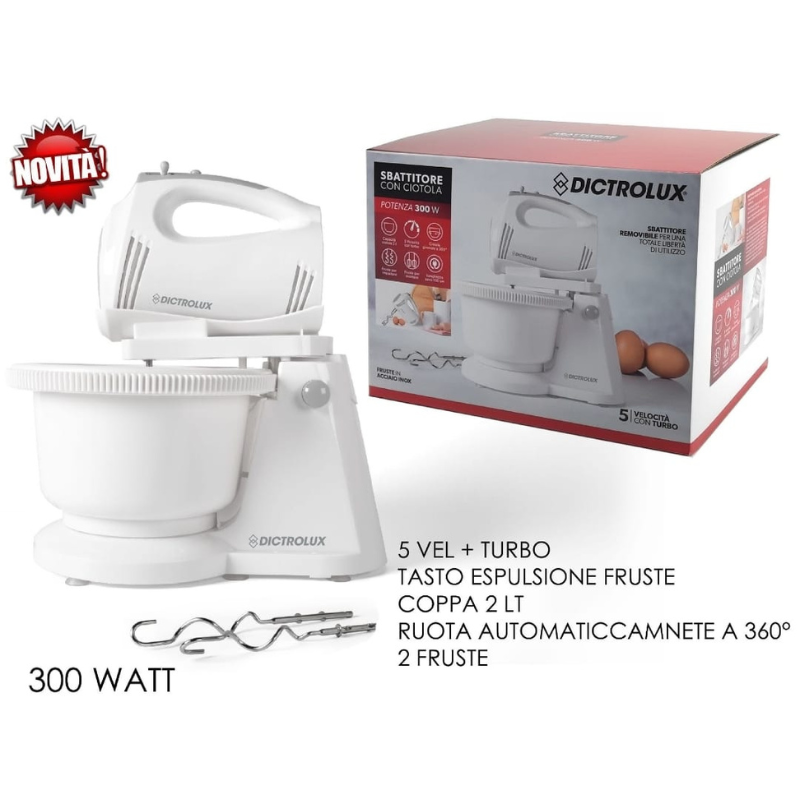 Sbattitore con Ciotola 300W Dictrolux