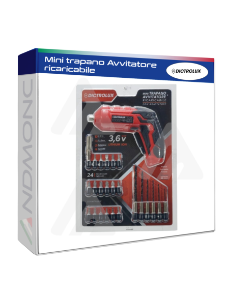 Mini trapano Avvitatore ricaricabile con Adattatore Dictrolux