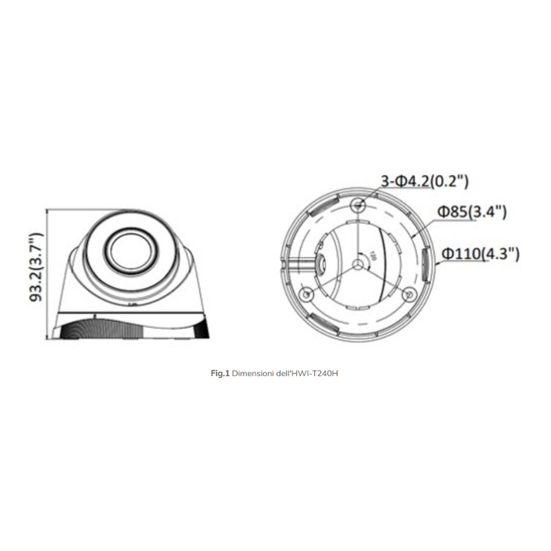 HWI-T240H - Telecamera IP Dome da 4 MP, PoE,...
