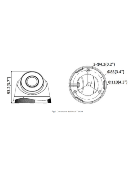 HWI-T240H - Telecamera IP Dome da 4 MP, PoE, IR30m - Hikvision Hiwatch