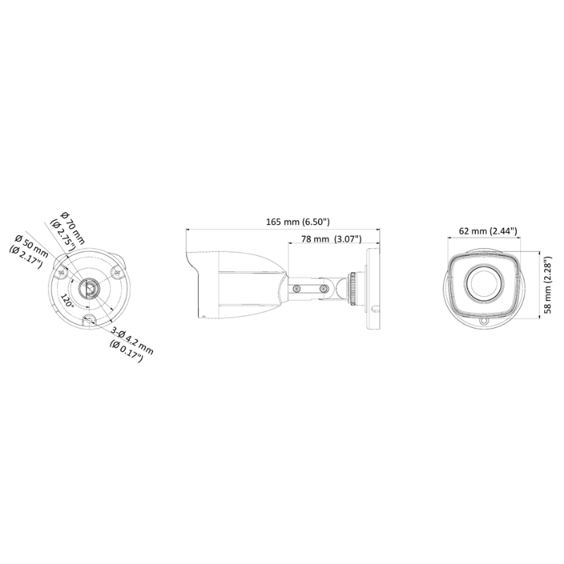 HWT-B110-P Telecamera Mini Bullet fissa da 1 MP...