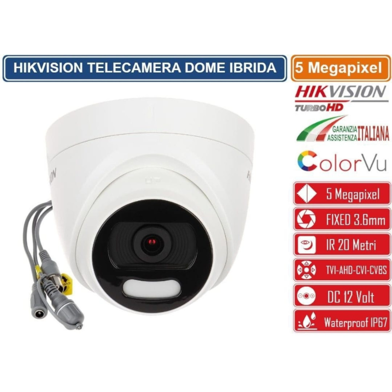 Telecamera 4 in 1 Hikvision DS-2CE72HFT-F 5MP...