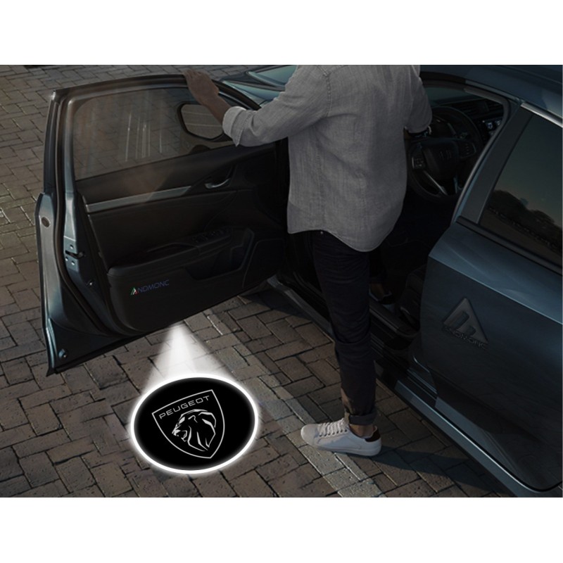 Luci sottoporta Peugeot logo 2021 kit Carbonio
