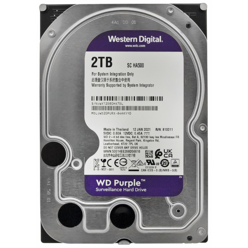 Hard Disk HDD WD Purple da 2 TB