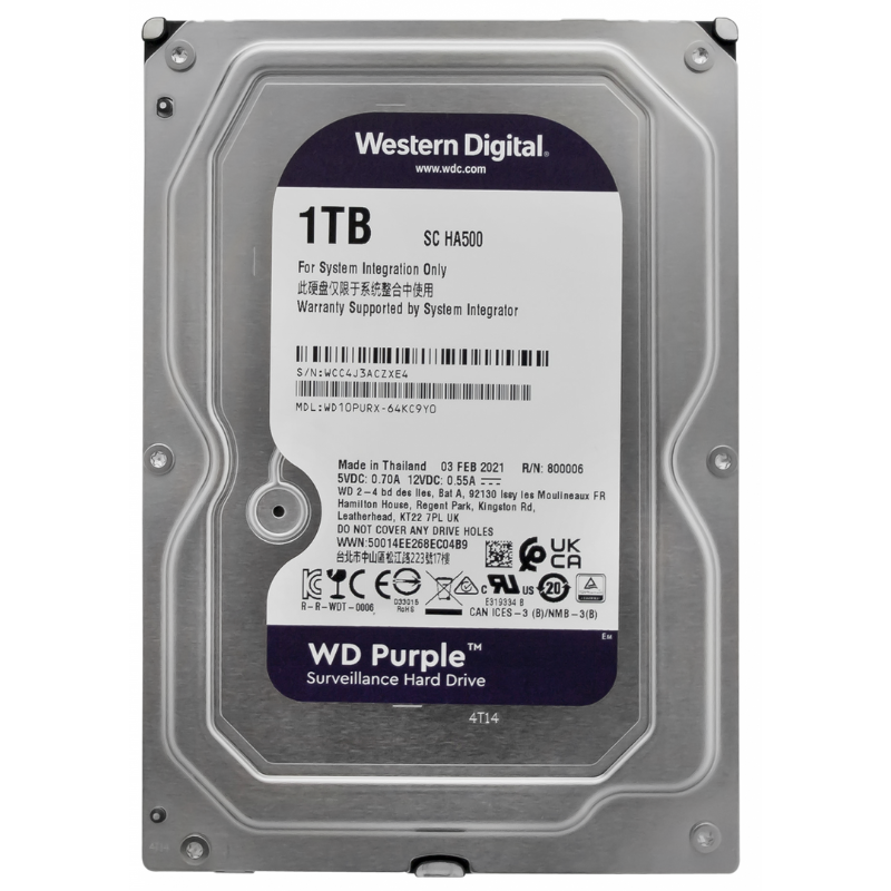 Hard Disk HDD WD Purple da 1 TB