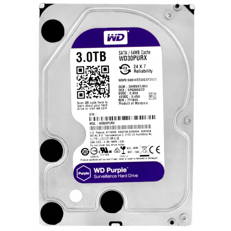 Hard Disk WD Viola 3TB WD30PURX 5.4K 64MB Sata3...