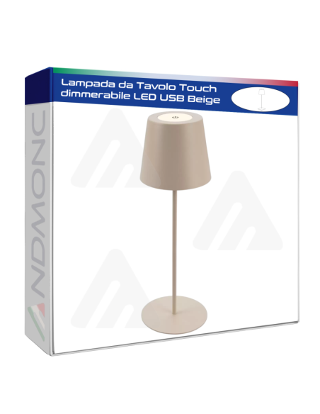 Lampada da Tavolo Touch dimmerabile LED USB Beige