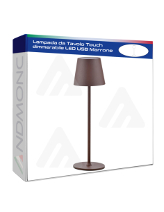 Lampada da Tavolo Touch dimmerabile LED USB Marrone