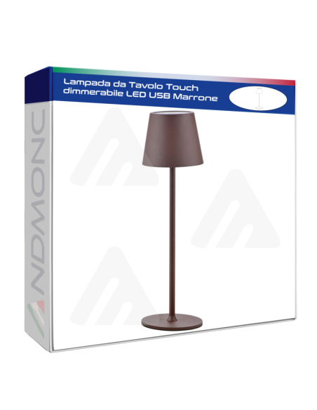 Lampada da Tavolo Touch dimmerabile LED USB Marrone