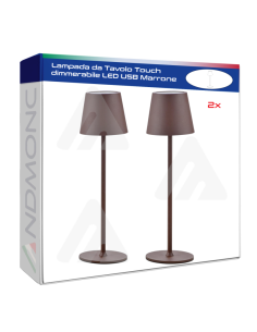 2x lampada-da-tavolo-touch-dimmerabile-led-usb-marrone
