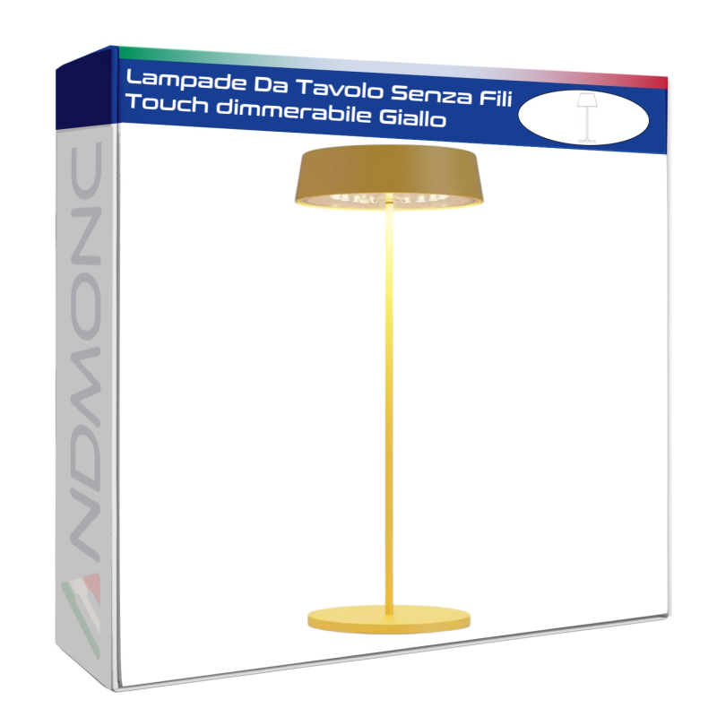 Lampada Da Tavolo Senza Fili touch Dimmerabile Giallo