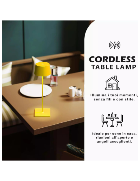 Lampada da Tavolo Touch Dimmerabile senza fili Giallo