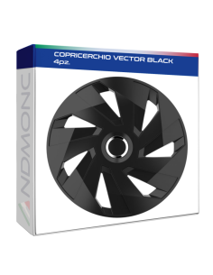 COPRICERCHIO VECTOR BLACK 4pz.
